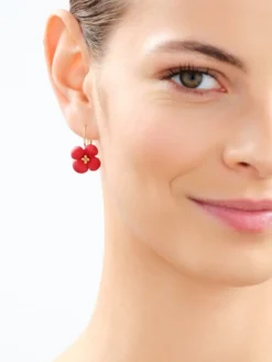 Kolczyki z mosiądzu pozłacane - kwiaty