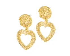 Kolczyki z mosiądzu pozłacane - serca