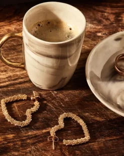 Kolczyki z mosiądzu pozłacane - serca