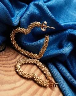 Kolczyki z mosiądzu pozłacane - serca