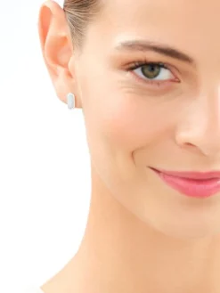 Kolczyki z mosiądzu rodowane z akwamarynami