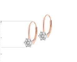 Kolczyki z różowego i białego złota z brylantami - 0,20 ct - próba 585