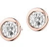Kolczyki z różowego i białego złota z brylantami - 0,04 ct - próba 585