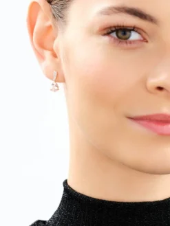 Kolczyki z różowego złota z diamentami i morganitami - próba 585