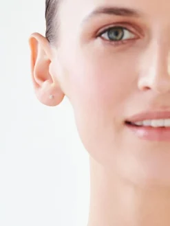 Kolczyki z różowego złota z diamentami - 0,006 ct - próba 375