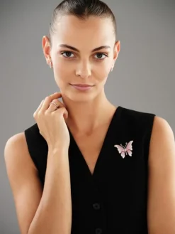 Kolczyki z różowego złota z brylantami - koła - 0,50 ct - próba 585