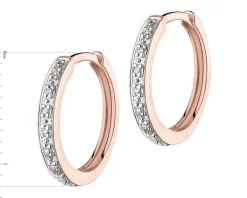 Kolczyki z różowego złota z diamentami - koła - 0,04 ct - próba 375