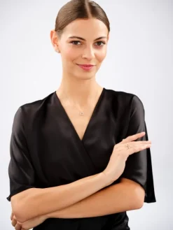 Kolczyki z różowego złota z diamentami i morganitami - próba 585