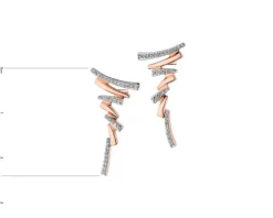 Kolczyki z różowego złota z diamentami - 0,15 ct - próba 585