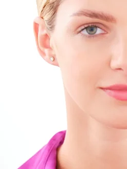 Kolczyki z żółtego i białego złota z brylantami - 0,17 ct - próba 585