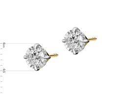 Kolczyki z żółtego i białego złota z brylantami - 0,28 ct - próba 585
