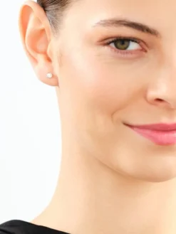 Kolczyki z żółtego i białego złota z brylantami - 0,28 ct - próba 585