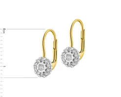 Kolczyki z żółtego i białego złota z brylantami - 0,20 ct - próba 585