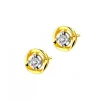 Kolczyki z żółtego i białego złota z brylantami - 0,05 ct - próba 375