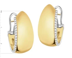 Kolczyki z żółtego i białego złota z brylantami - 0,30 ct - próba 750