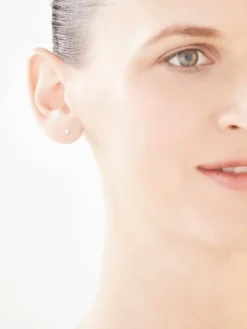 Kolczyki z żółtego i białego złota z brylantami - 0,02 ct - próba 585