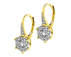 Kolczyki z żółtego i białego złota z brylantami - 1,05 ct - próba 585