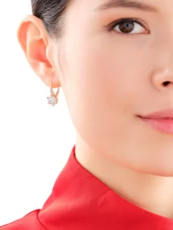 Kolczyki z żółtego i białego złota z brylantami - 1,05 ct - próba 585