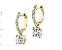 Kolczyki z żółtego i białego złota z diamentami - 0,27 ct - próba 585