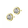 Kolczyki z żółtego i białego złota z brylantami - 0,10 ct - próba 375