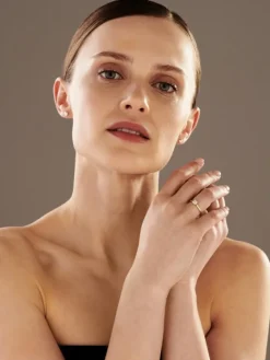 Kolczyki z żółtego i białego złota z brylantami - 0,50 ct - próba 585