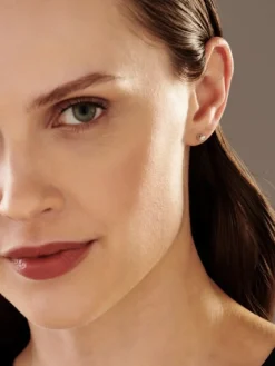 Kolczyki z żółtego i białego złota z brylantami - 0,16 ct - próba 585