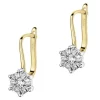 Kolczyki z żółtego i białego złota z brylantami - 0,51 ct - próba 585
