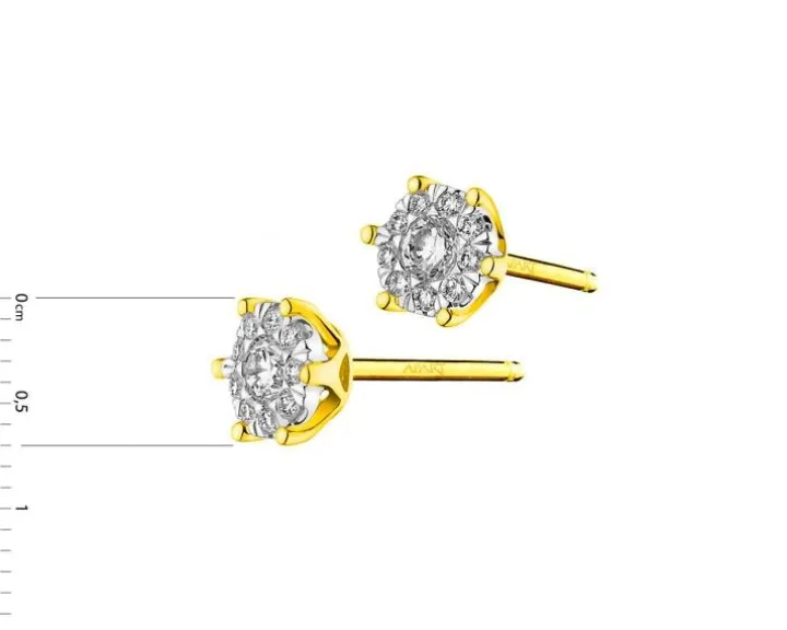 Kolczyki z żółtego i białego złota z brylantami - 0,45 ct - próba 585
