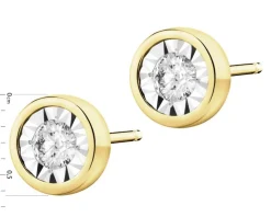 Kolczyki z żółtego i białego złota z brylantami - 0,20 ct - próba 585