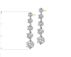 Kolczyki z żółtego i białego złota z brylantami - 0,99 ct - próba 585