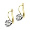 Kolczyki z żółtego i białego złota z brylantami - SI2/H - 2,00 ct - próba 750