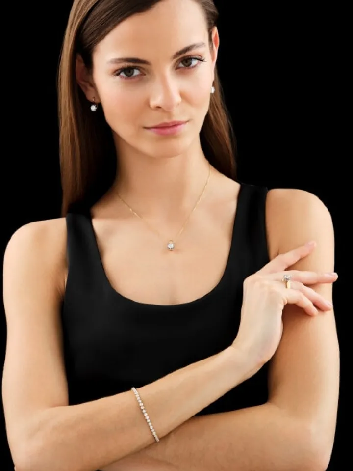 Kolczyki z żółtego i białego złota z brylantami - SI2/H - 2,00 ct - próba 750