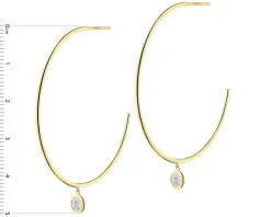 Kolczyki z żółtego i białego  złota z brylantami - koła - 0,01 ct - próba 375