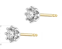 Kolczyki z żółtego i białego złota brylantami - 0,40 ct - próba 585