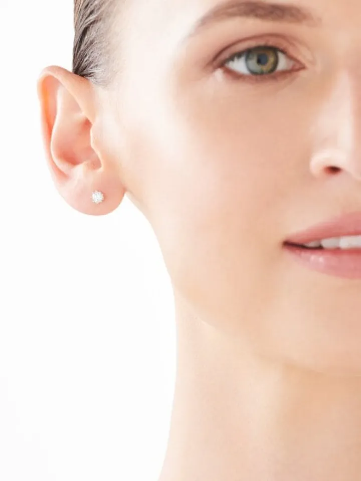 Kolczyki z żółtego i białego złota brylantami - 0,40 ct - próba 585