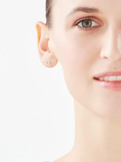 Kolczyki z żółtego złota z brylantami - serca - 0,008 ct - próba 375