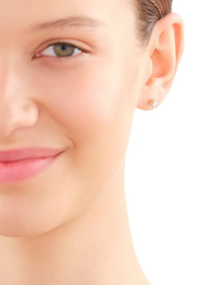 Kolczyki z żółtego złota z brylantami - 0,36 ct - próba 750