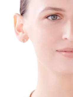 Kolczyki z żółtego złota z brylantami, kamieniami szlachetnymi i ozdobnymi - koła - próba 375