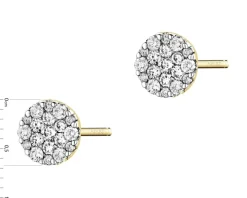 Kolczyki z żółtego złota z brylantami - 0,48 ct - próba 585
