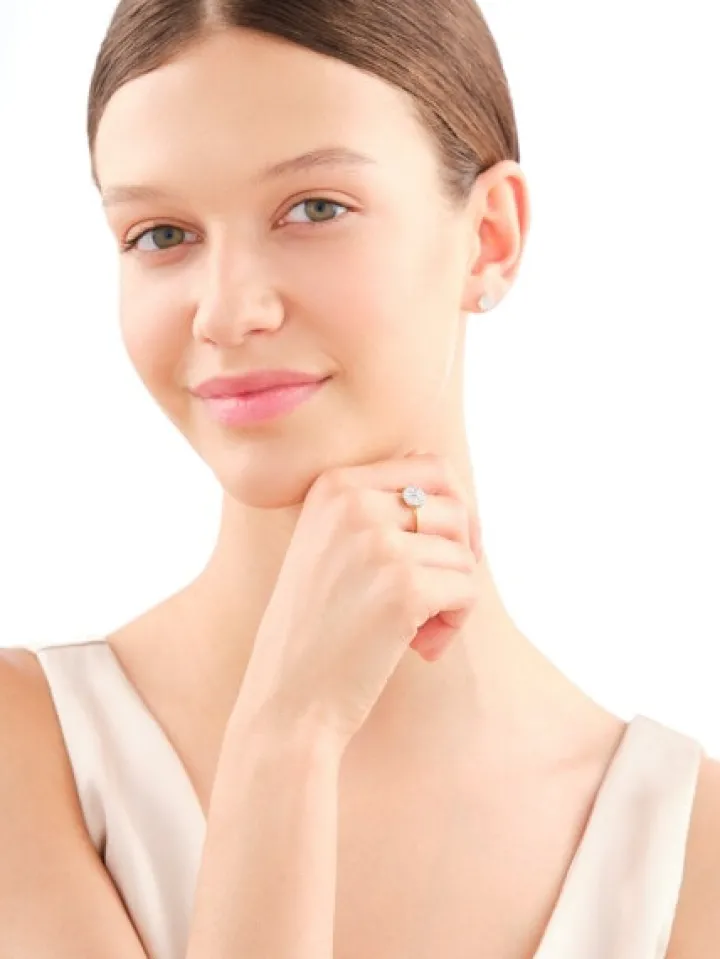 Kolczyki z żółtego złota z brylantami - 0,48 ct - próba 585