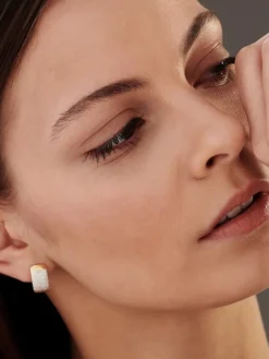 Kolczyki z żółtego złota z brylantami - 0,60 ct - próba 585