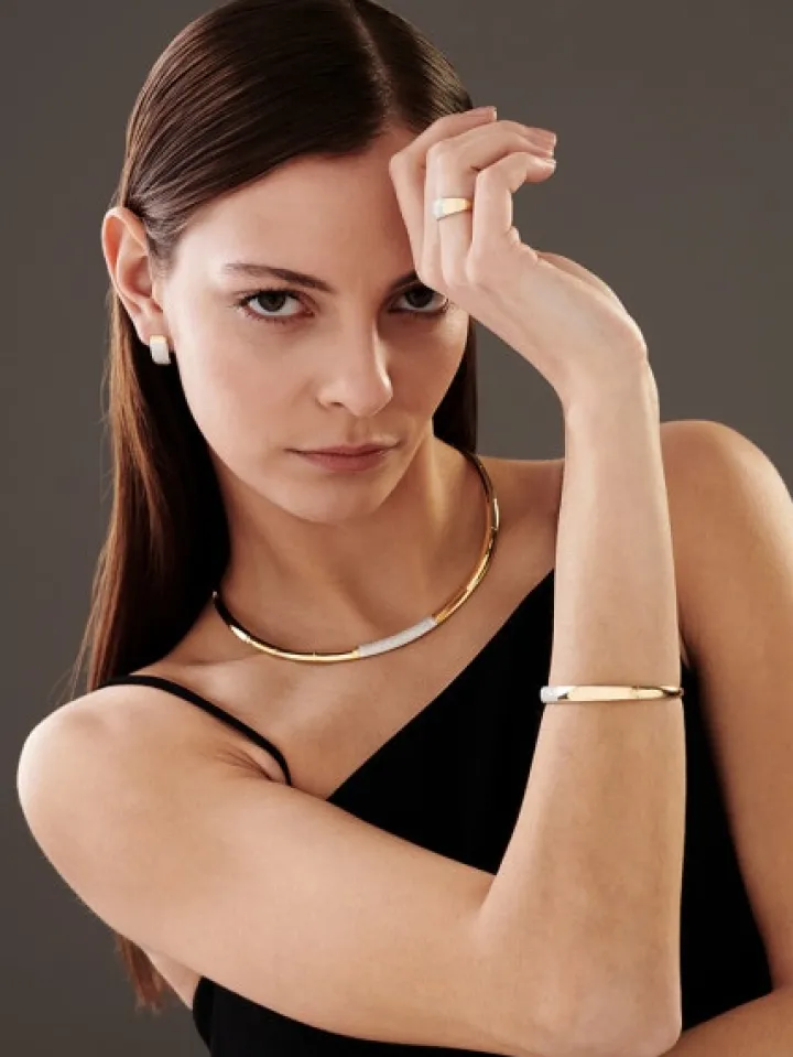 Kolczyki z żółtego złota z brylantami - 0,60 ct - próba 585