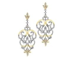 Kolczyki z żółtego złota z brylantami - 0,30 ct - próba 585