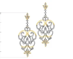 Kolczyki z żółtego złota z brylantami - 0,30 ct - próba 585