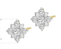 Kolczyki z żółtego złota z brylantami laboratoryjnymi - 0,50 ct - próba 585