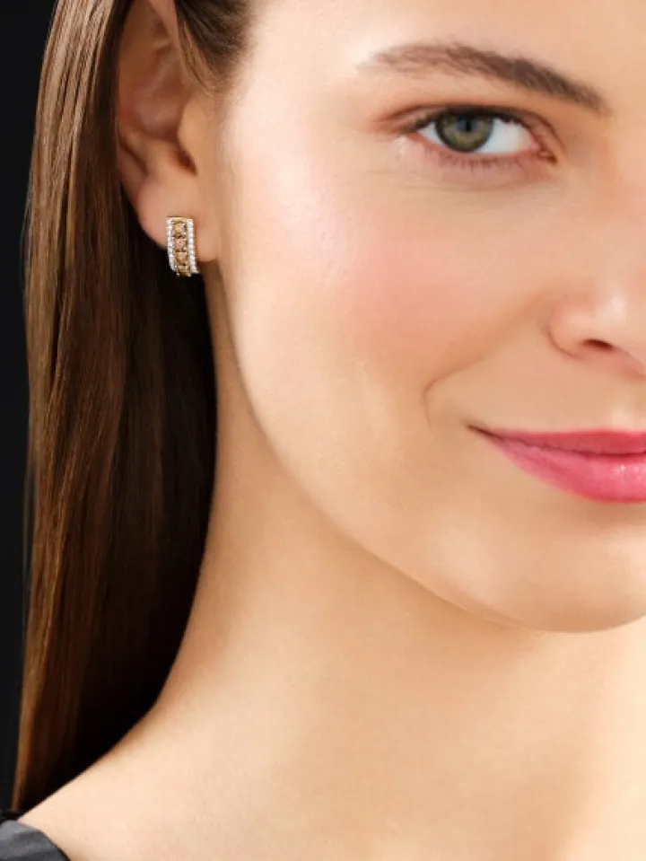 Kolczyki z żółtego złota z brylantami - 1,13 ct - próba 585