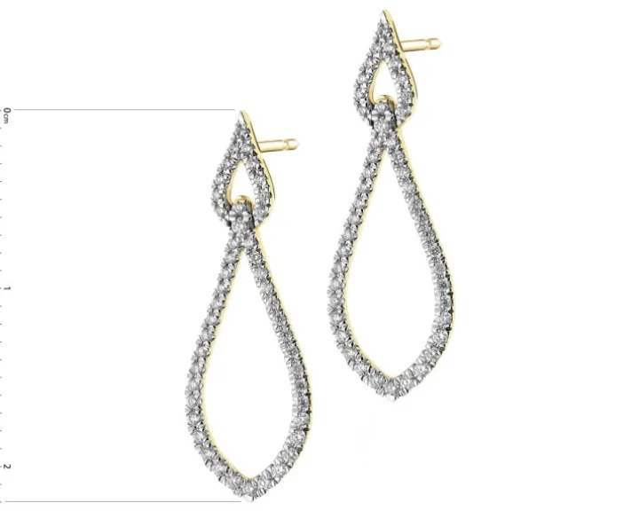 Kolczyki z żółtego złota z brylantami - 0,36 ct - próba 585