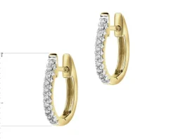 Kolczyki z żółtego złota z brylantami - koła - 0,15 ct - próba 585