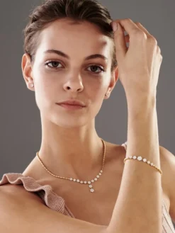 Kolczyki z żółtego złota z brylantami - 0,41 ct - próba 585