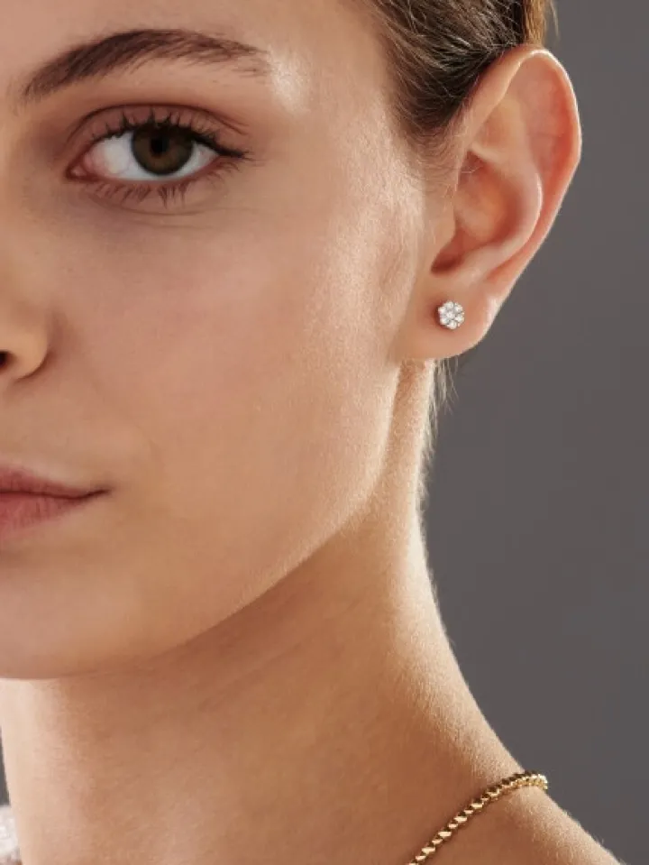 Kolczyki z żółtego złota z brylantami - 0,41 ct - próba 585